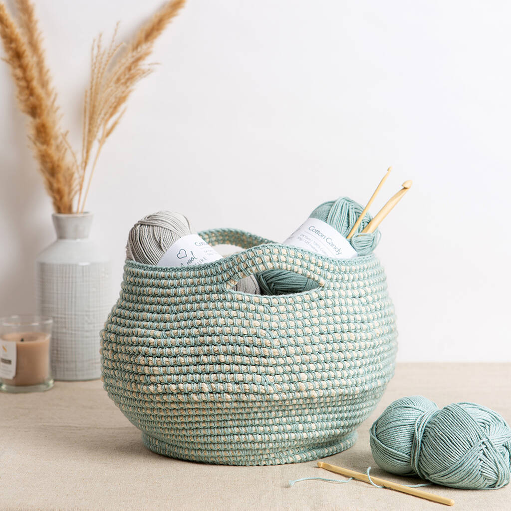 Storage Basket Crochet Kit – Intermediate Craft Gift for Crochet Lovers