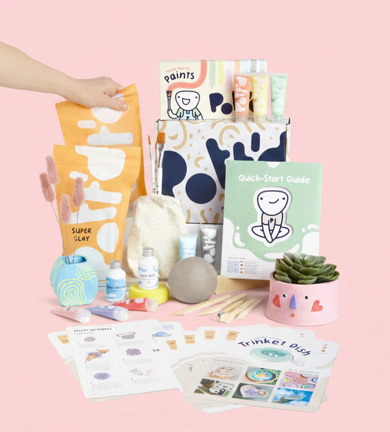 Air Dry Clay Pottery Kit for Home – Beginner DIY Pottery Craft Set