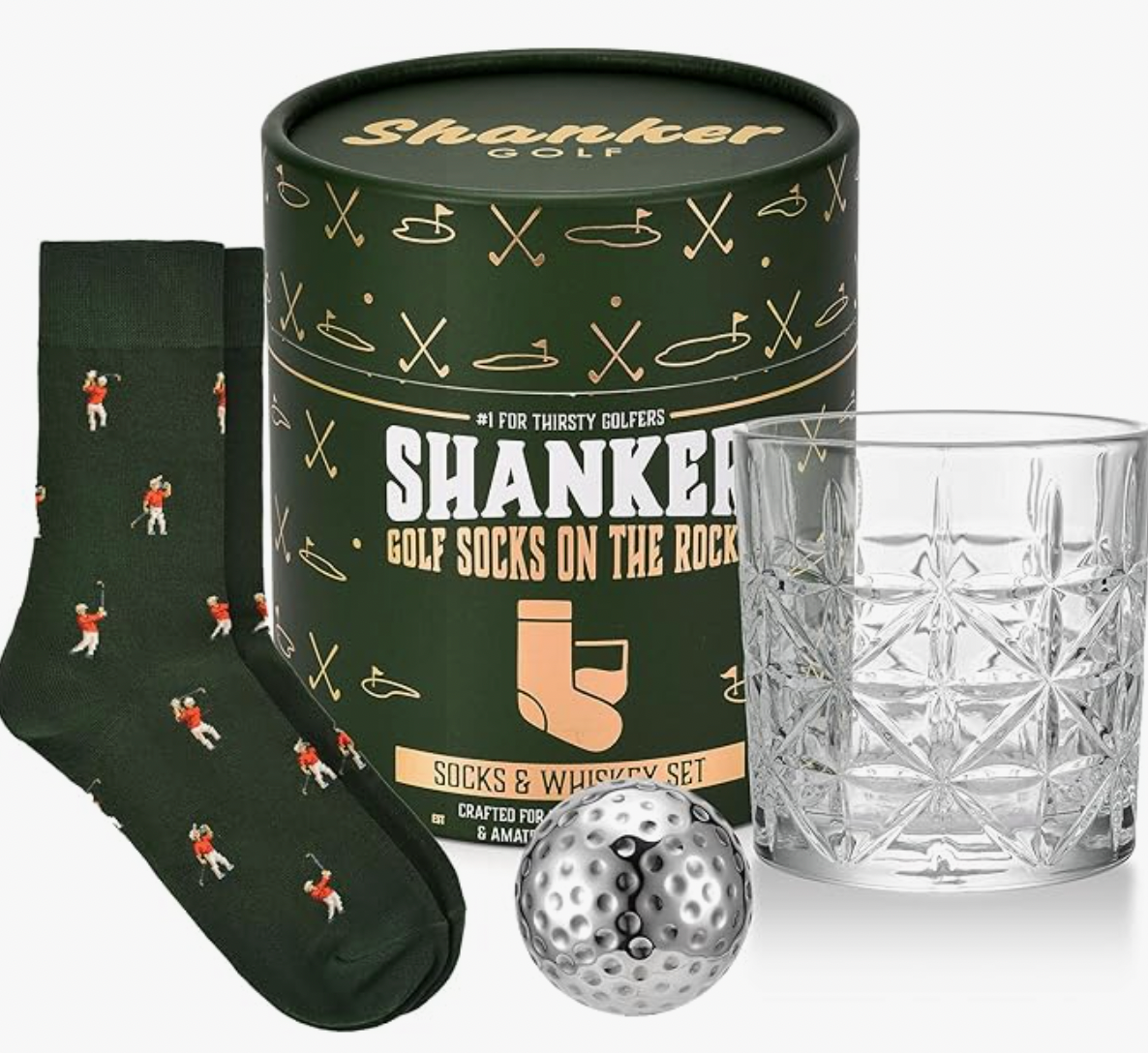Golf Socks & Whiskey Rocks Hamper Gift