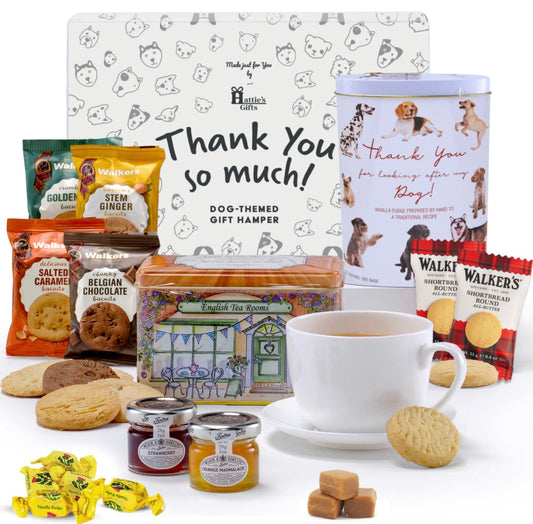 Heartfelt Dog Sitter Thank You Hamper – Tea, Fudge & Biscuits Gift Box